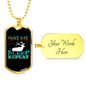 Hunt Eat Sleep Necklace Stainless Steel or 18k Gold Dog Tag 24" Chain-Express Your Love Gifts