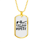 Hunt Eat Sleep Repeat Again Necklace Stainless Steel or 18k Gold Dog Tag 24" Chain-Express Your Love Gifts