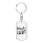 Hunt Is Life Keychain Stainless Steel or 18k Gold Dog Tag Keyring-Express Your Love Gifts