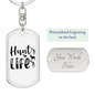 Hunt Is Life Keychain Stainless Steel or 18k Gold Dog Tag Keyring-Express Your Love Gifts