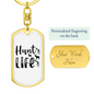 Hunt Is Life Keychain Stainless Steel or 18k Gold Dog Tag Keyring-Express Your Love Gifts