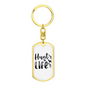 Hunt Is Life Keychain Stainless Steel or 18k Gold Dog Tag Keyring-Express Your Love Gifts