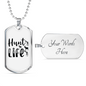 Hunt Is Life Necklace Stainless Steel or 18k Gold Dog Tag 24" Chain-Express Your Love Gifts