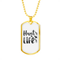 Hunt Is Life Necklace Stainless Steel or 18k Gold Dog Tag 24" Chain-Express Your Love Gifts