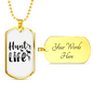 Hunt Is Life Necklace Stainless Steel or 18k Gold Dog Tag 24" Chain-Express Your Love Gifts