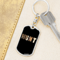 Hunt Keychain Stainless Steel or 18k Gold Dog Tag Keyring-Express Your Love Gifts