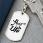Hunt Life Keychain Stainless Steel or 18k Gold Dog Tag Keyring-Express Your Love Gifts