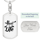 Hunt Life Keychain Stainless Steel or 18k Gold Dog Tag Keyring-Express Your Love Gifts