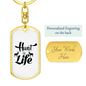 Hunt Life Keychain Stainless Steel or 18k Gold Dog Tag Keyring-Express Your Love Gifts