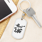 Hunt Life Keychain Stainless Steel or 18k Gold Dog Tag Keyring-Express Your Love Gifts