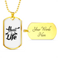 Hunt Life Necklace Stainless Steel or 18k Gold Dog Tag 24" Chain-Express Your Love Gifts