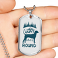 Hunt Like A Hound Hunting Necklace Stainless Steel or 18k Gold Dog Tag 24"-Express Your Love Gifts