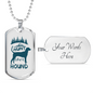Hunt Like A Hound Hunting Necklace Stainless Steel or 18k Gold Dog Tag 24"-Express Your Love Gifts