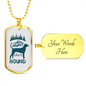 Hunt Like A Hound Hunting Necklace Stainless Steel or 18k Gold Dog Tag 24"-Express Your Love Gifts