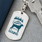Hunt Like A Hound Keychain Stainless Steel or 18k Gold Dog Tag Keyring-Express Your Love Gifts