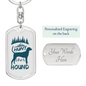 Hunt Like A Hound Keychain Stainless Steel or 18k Gold Dog Tag Keyring-Express Your Love Gifts