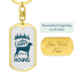 Hunt Like A Hound Keychain Stainless Steel or 18k Gold Dog Tag Keyring-Express Your Love Gifts