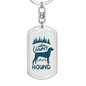 Hunt Like A Hound Keychain Stainless Steel or 18k Gold Dog Tag Keyring-Express Your Love Gifts