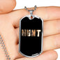 Hunt Necklace Stainless Steel or 18k Gold Dog Tag 24" Chain-Express Your Love Gifts