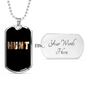 Hunt Necklace Stainless Steel or 18k Gold Dog Tag 24" Chain-Express Your Love Gifts