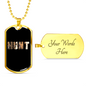 Hunt Necklace Stainless Steel or 18k Gold Dog Tag 24" Chain-Express Your Love Gifts