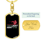Hunt To Live Keychain Stainless Steel or 18k Gold Dog Tag Keyring-Express Your Love Gifts