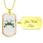 Huntaholic Hunting Necklace Stainless Steel or 18k Gold Dog Tag 24"-Express Your Love Gifts