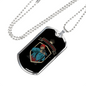 Hunter Is A Fighter Hunting Necklace Stainless Steel or 18k Gold Dog Tag 24"-Express Your Love Gifts