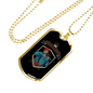Hunter Is A Fighter Hunting Necklace Stainless Steel or 18k Gold Dog Tag 24"-Express Your Love Gifts