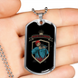 Hunter Is A Fighter Hunting Necklace Stainless Steel or 18k Gold Dog Tag 24"-Express Your Love Gifts