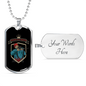 Hunter Is A Fighter Hunting Necklace Stainless Steel or 18k Gold Dog Tag 24"-Express Your Love Gifts