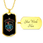 Hunter Is A Fighter Hunting Necklace Stainless Steel or 18k Gold Dog Tag 24"-Express Your Love Gifts