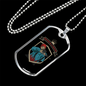 Hunter Is A Fighter Hunting Necklace Stainless Steel or 18k Gold Dog Tag 24"-Express Your Love Gifts