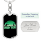 Hunter Keychain Stainless Steel or 18k Gold Dog Tag Keyring-Express Your Love Gifts
