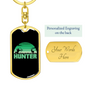 Hunter Keychain Stainless Steel or 18k Gold Dog Tag Keyring-Express Your Love Gifts