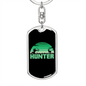 Hunter Keychain Stainless Steel or 18k Gold Dog Tag Keyring-Express Your Love Gifts