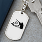 Hunter Man Keychain Stainless Steel or 18k Gold Dog Tag Keyring-Express Your Love Gifts