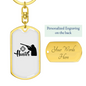 Hunter Man Keychain Stainless Steel or 18k Gold Dog Tag Keyring-Express Your Love Gifts