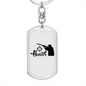 Hunter Man Keychain Stainless Steel or 18k Gold Dog Tag Keyring-Express Your Love Gifts
