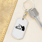 Hunter Man Keychain Stainless Steel or 18k Gold Dog Tag Keyring-Express Your Love Gifts