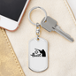 Hunter Man Keychain Stainless Steel or 18k Gold Dog Tag Keyring-Express Your Love Gifts