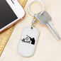 Hunter Man Keychain Stainless Steel or 18k Gold Dog Tag Keyring-Express Your Love Gifts