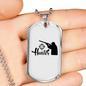 Hunter Man Necklace Stainless Steel or 18k Gold Dog Tag 24" Chain-Express Your Love Gifts