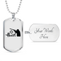 Hunter Man Necklace Stainless Steel or 18k Gold Dog Tag 24" Chain-Express Your Love Gifts