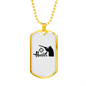 Hunter Man Necklace Stainless Steel or 18k Gold Dog Tag 24" Chain-Express Your Love Gifts