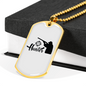 Hunter Man Necklace Stainless Steel or 18k Gold Dog Tag 24" Chain-Express Your Love Gifts