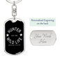 Hunter Wild Life Keychain Stainless Steel or 18k Gold Dog Tag Keyring-Express Your Love Gifts