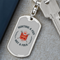 Hunting A Fox Not A Folk Keychain Stainless Steel or 18k Gold Dog Tag Keyring-Express Your Love Gifts