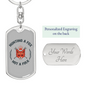 Hunting A Fox Not A Folk Keychain Stainless Steel or 18k Gold Dog Tag Keyring-Express Your Love Gifts