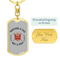 Hunting A Fox Not A Folk Keychain Stainless Steel or 18k Gold Dog Tag Keyring-Express Your Love Gifts